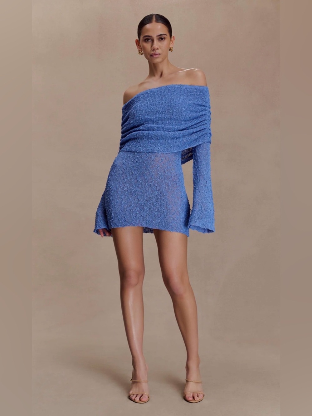 NWT MESHKI Marisol Off Shoulder Boucle Mini Dress
